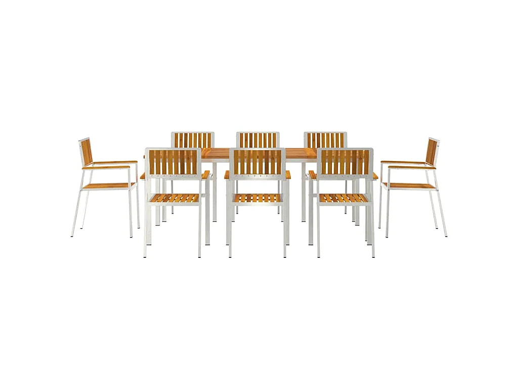 Set da pranzo da giardino da 9 pezzi