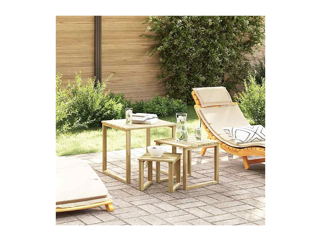 Table de Bain de Soleil Marron 50.5 x 50 x 46 cm Pin imprégné