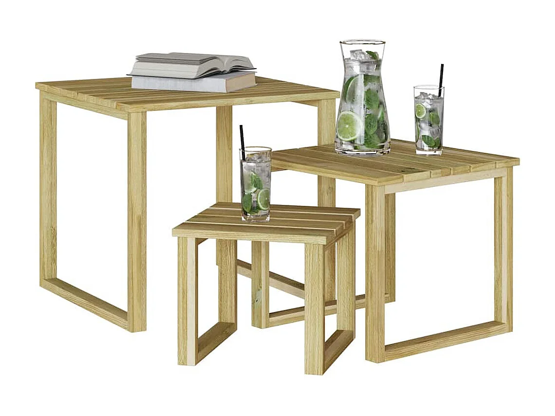 Table de Bain de Soleil Marron 50.5 x 50 x 46 cm Pin imprégné