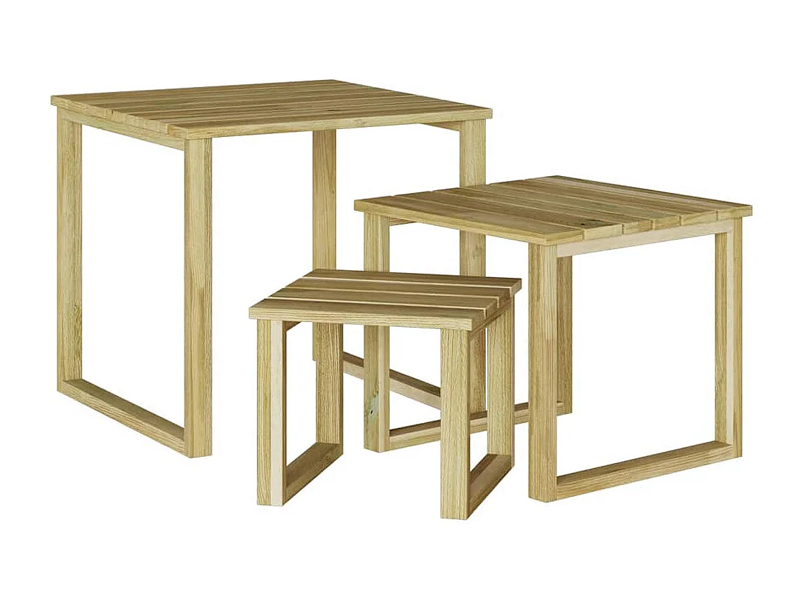 Table de Bain de Soleil Marron 50.5 x 50 x 46 cm Pin imprégné