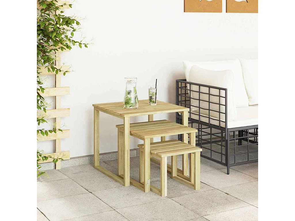 Table de Bain de Soleil Marron 50.5 x 50 x 46 cm Pin imprégné