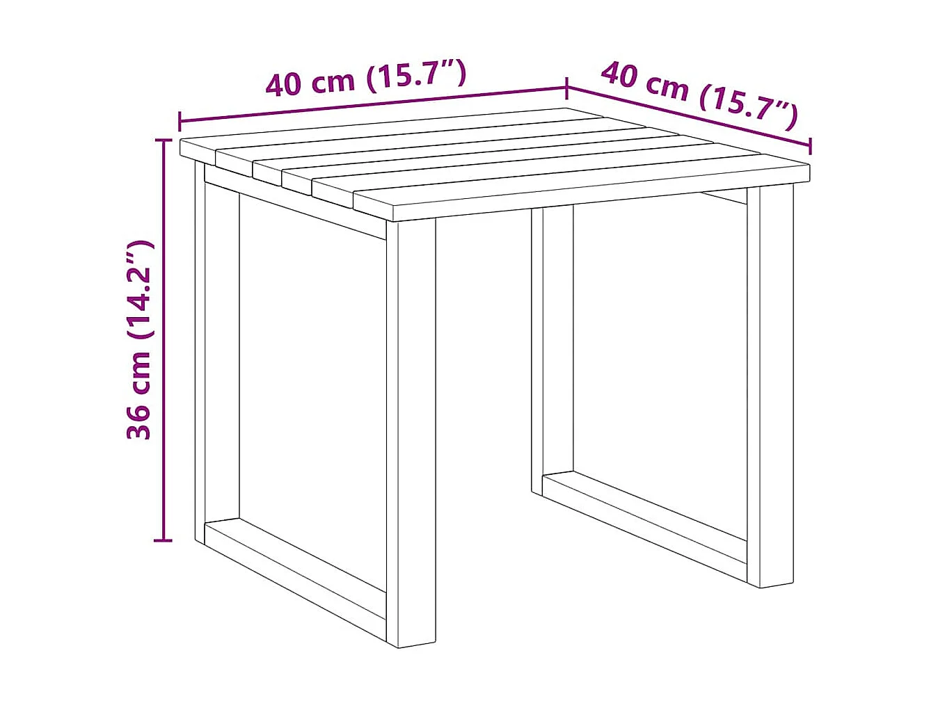 Table de Bain de Soleil Marron 50.5 x 50 x 46 cm Pin imprégné