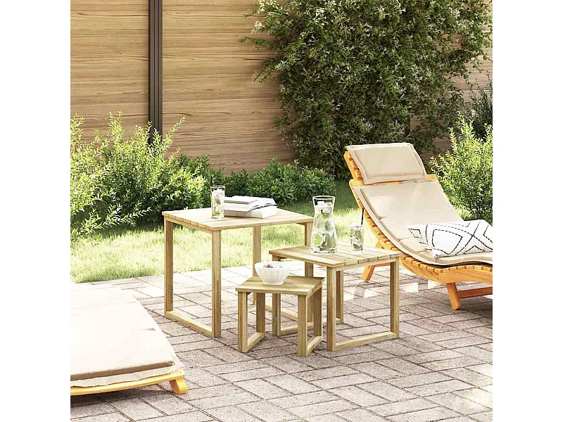 Table de Bain de Soleil Marron 50.5 x 50 x 46 cm Pin imprégné