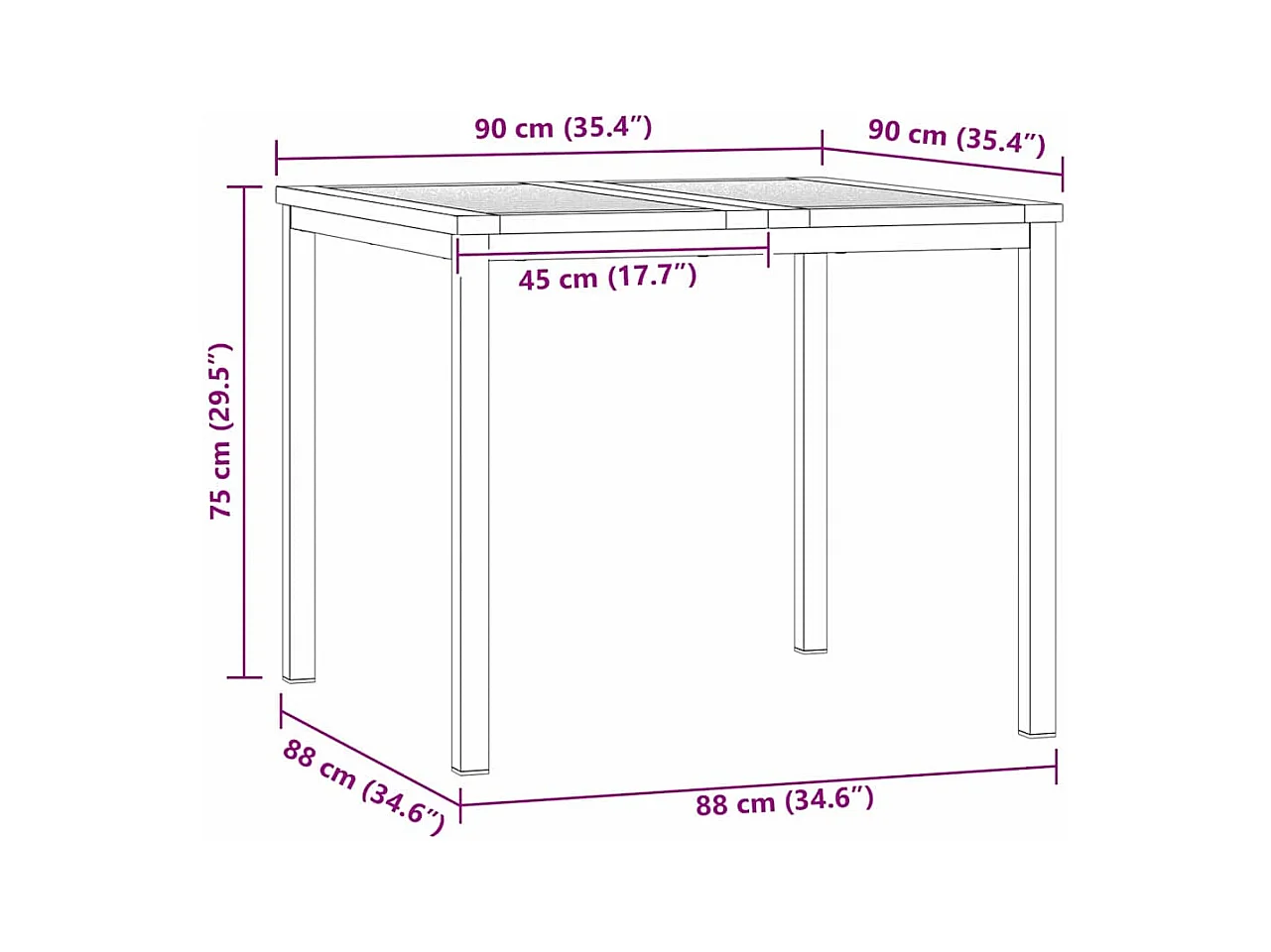 Table à manger d'extérieur Marron Bois d'acacia massif
