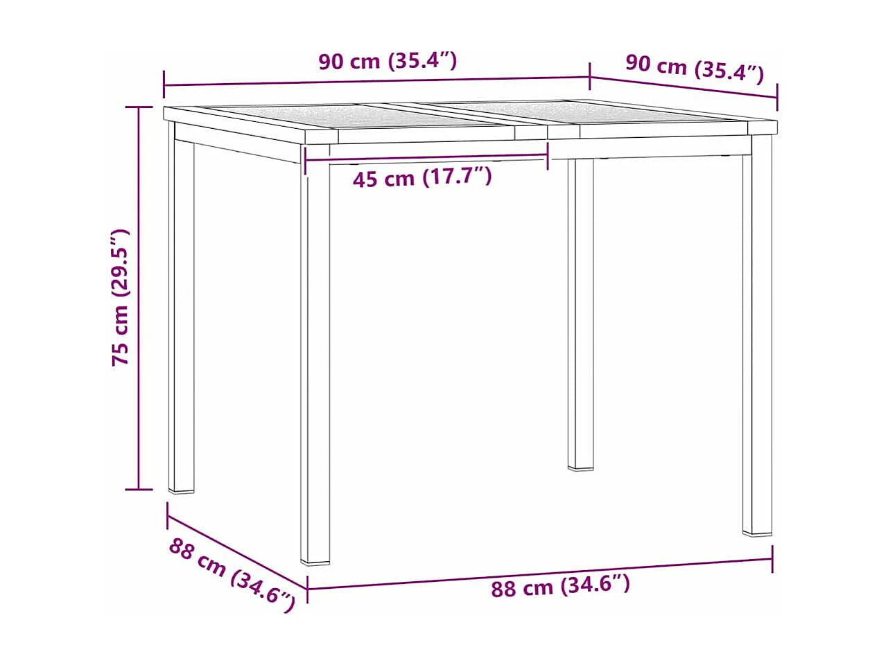Table à manger d'extérieur Marron Bois d'acacia massif