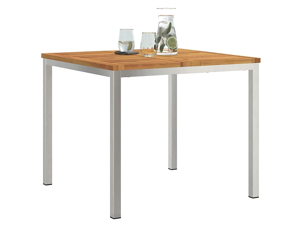 Table à manger d'extérieur Marron Bois d'acacia massif