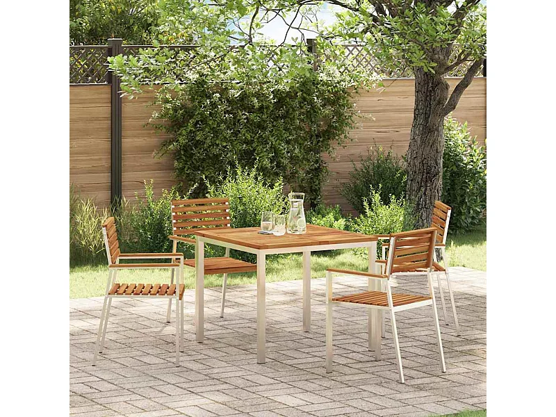 Table à manger d'extérieur Marron Bois d'acacia massif