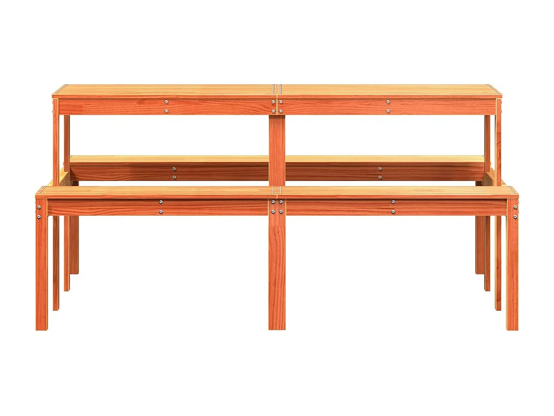 Mesa de picnic encerada marrón 160x134x75 cm madera maciza de pino