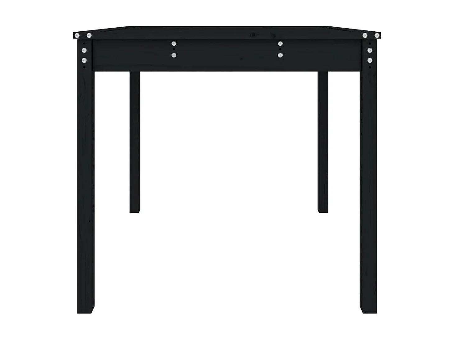 Tavolo da giardino nero 82,5x82,5x76 cm in legno massello di pino