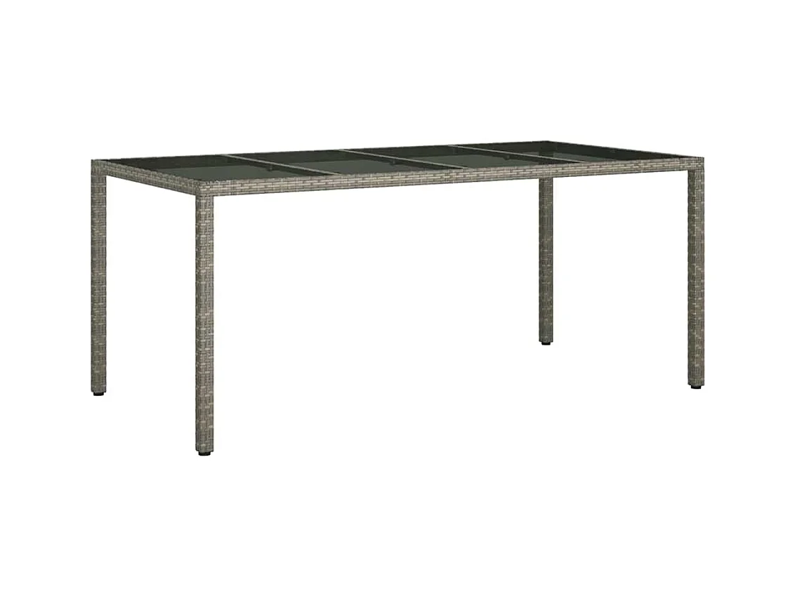 Table de jardin pour repas Gris 190 x 90 x 75 cm Poly rotin
