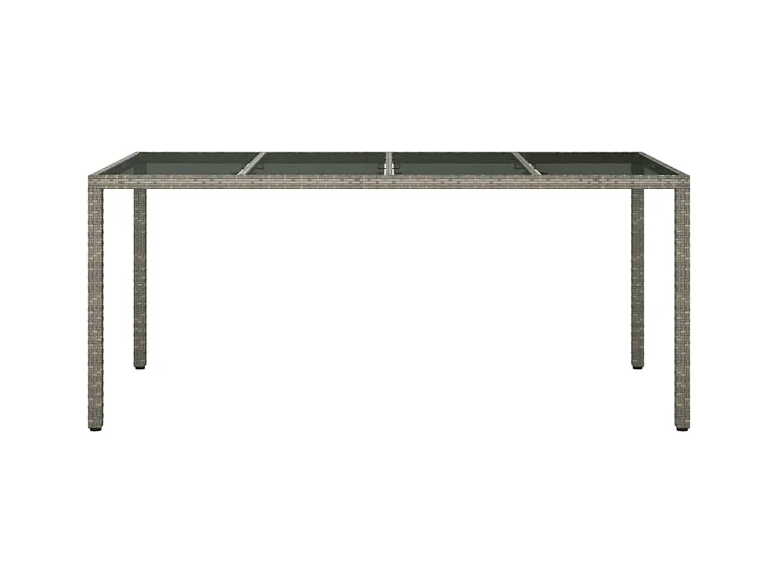 Table de jardin pour repas Gris 190 x 90 x 75 cm Poly rotin