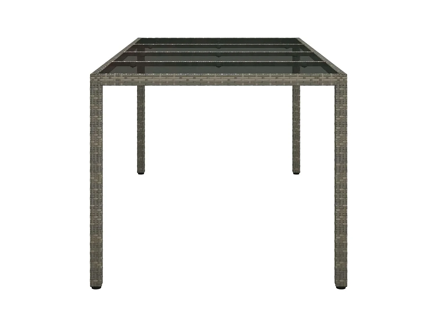 Table de jardin pour repas Gris 190 x 90 x 75 cm Poly rotin