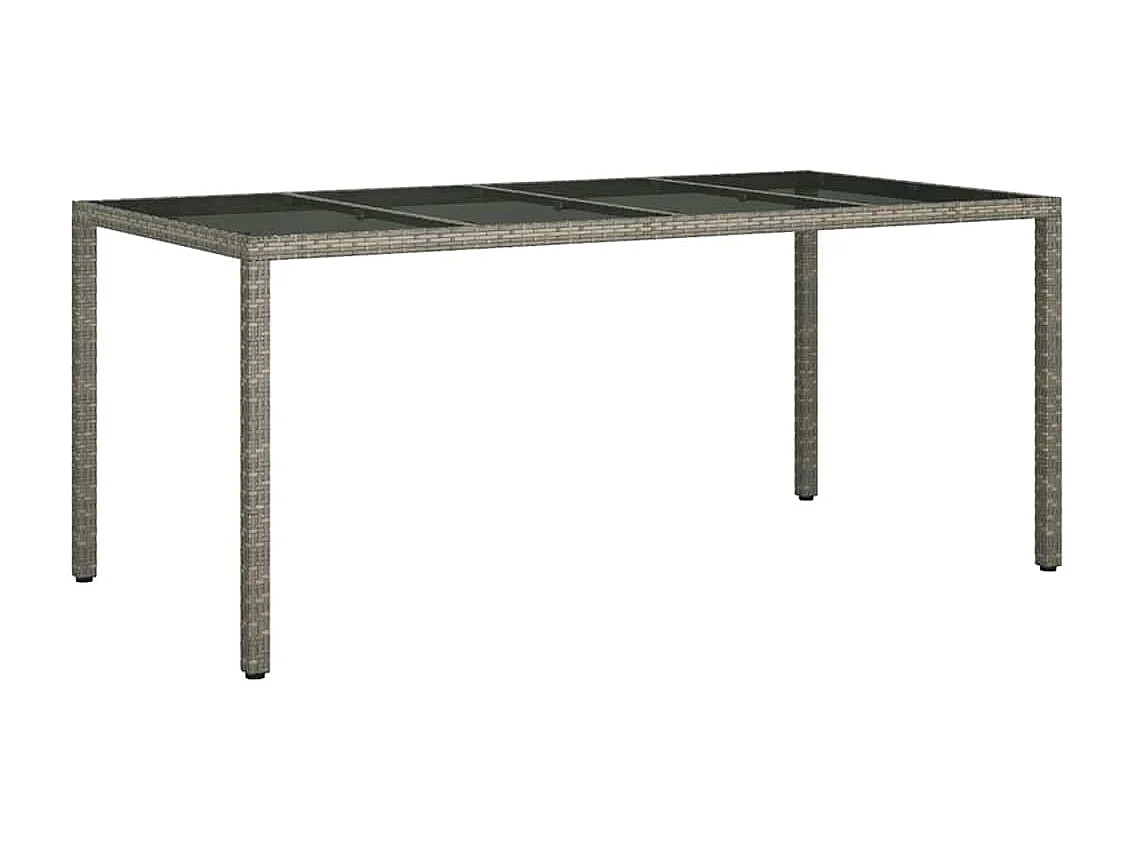 Table de jardin pour repas Gris 190 x 90 x 75 cm Poly rotin