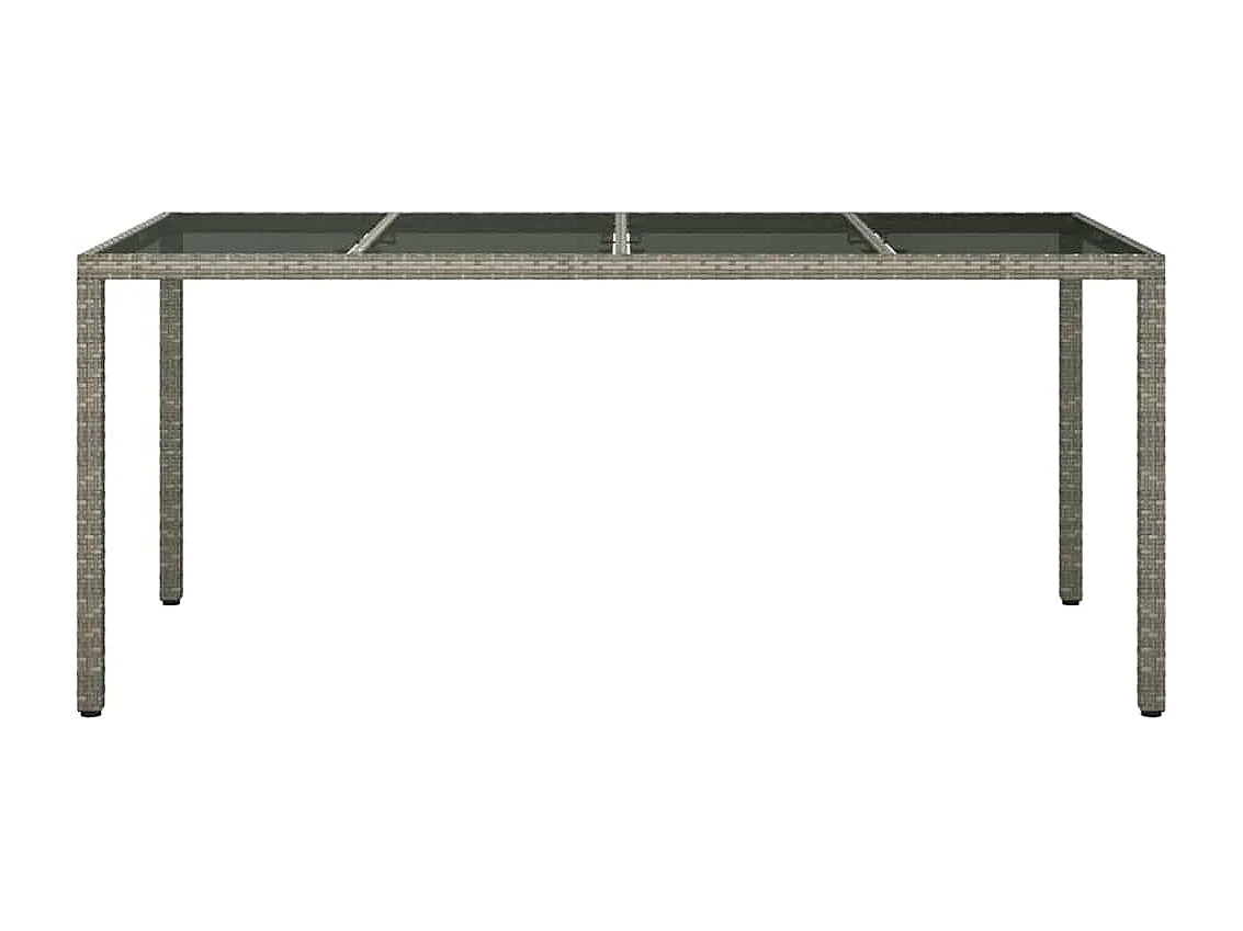 Table de jardin pour repas Gris 190 x 90 x 75 cm Poly rotin