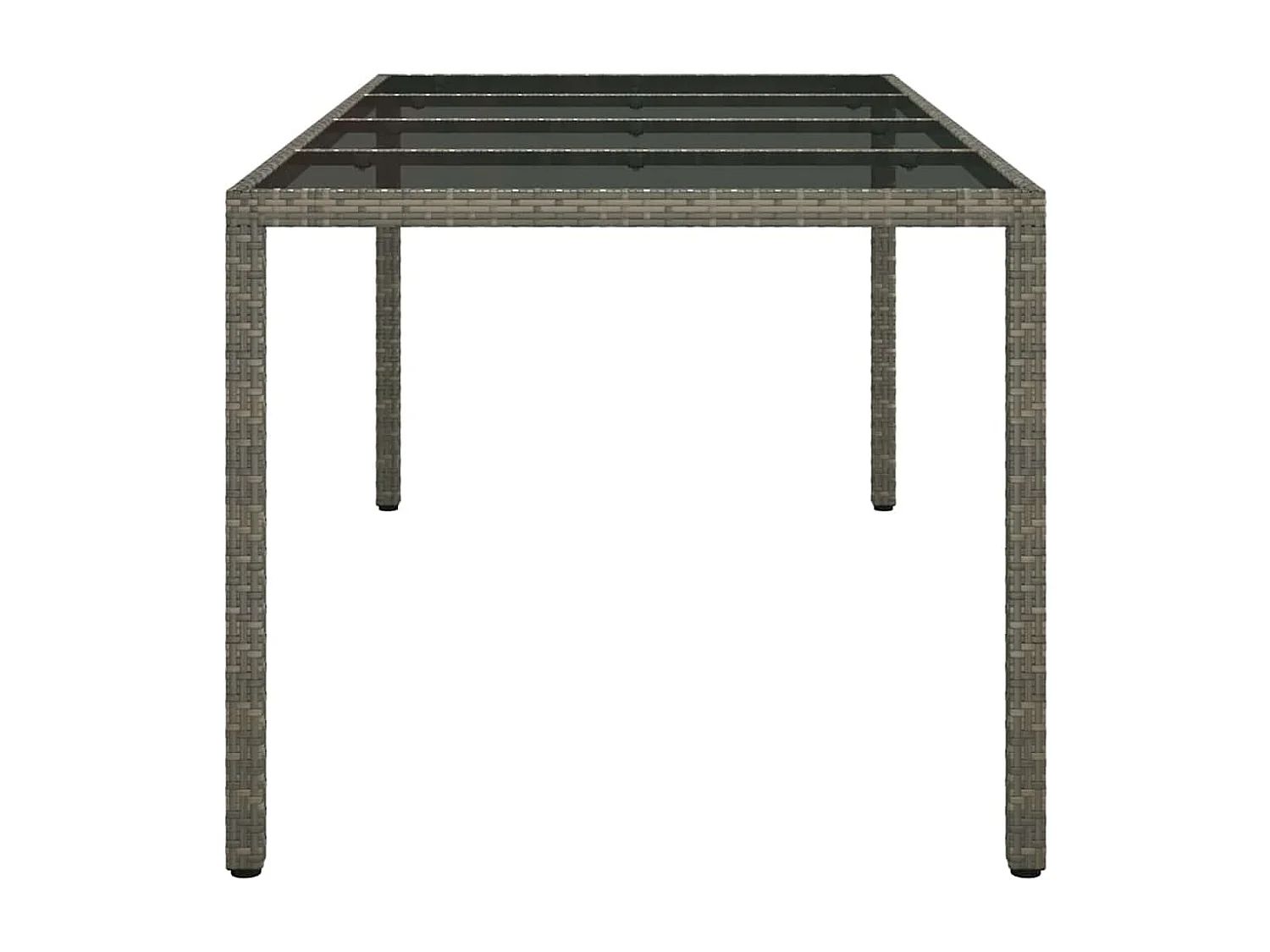 Table de jardin pour repas Gris 190 x 90 x 75 cm Poly rotin