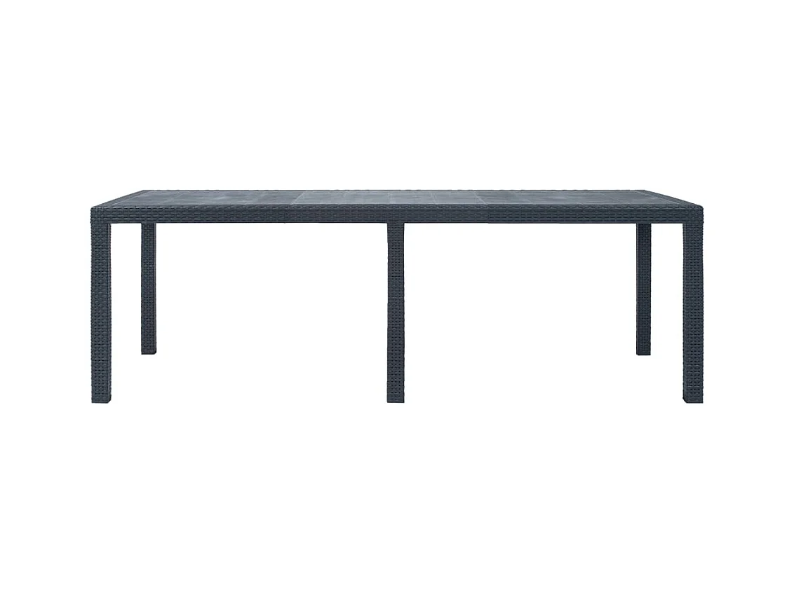 Antraciet tuintafel 220x90x72 cm Kunststof Rotan look