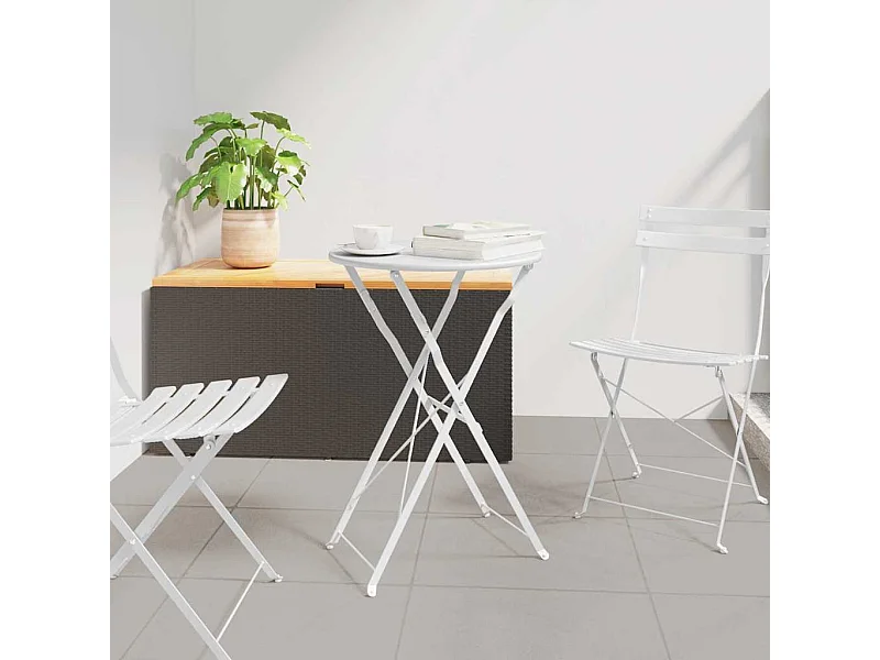 Tavolo da bistrot bianco Ø50x71 cm Acciaio verniciato a polvere