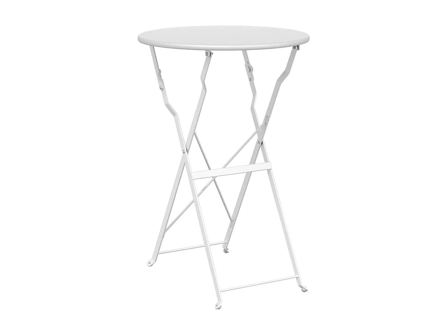 Table bistrot Blanc Ø50x71 cm Acier revêtu de poudre