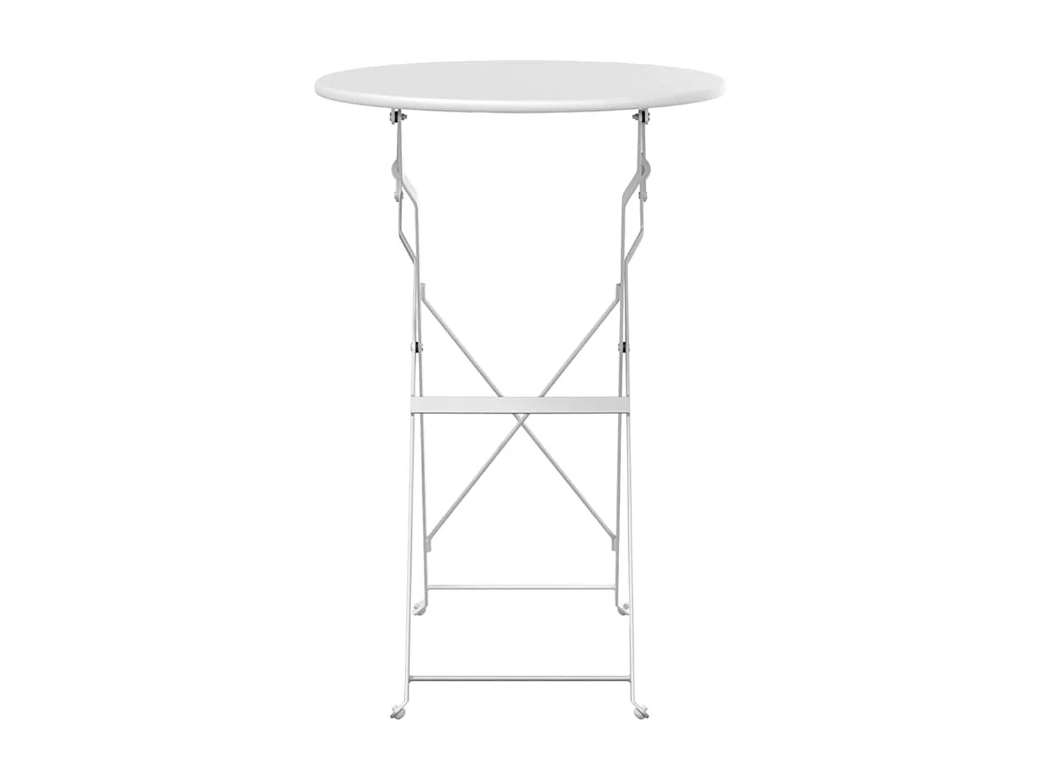 Table bistrot Blanc Ø50x71 cm Acier revêtu de poudre