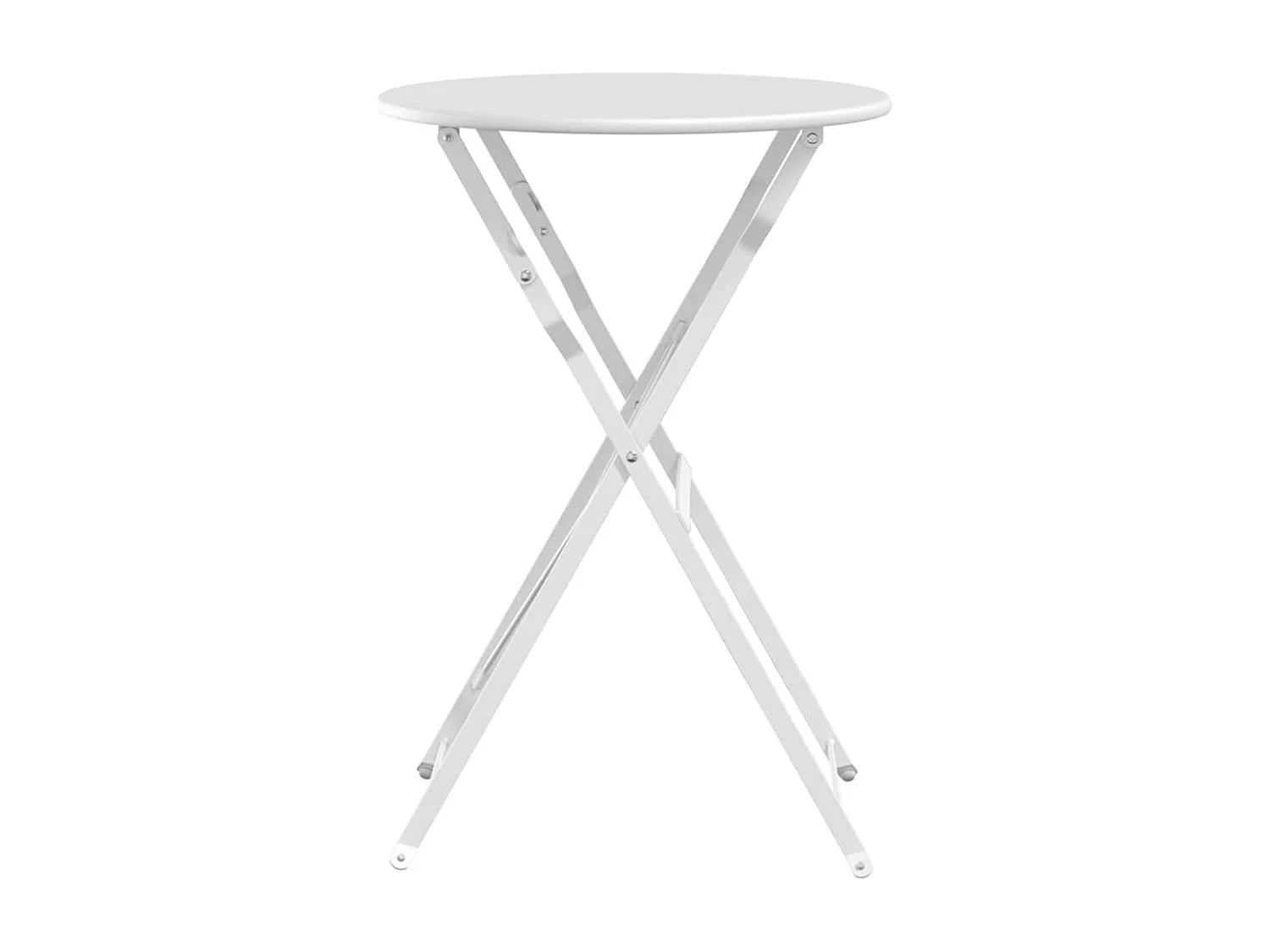 Table bistrot Blanc Ø50x71 cm Acier revêtu de poudre
