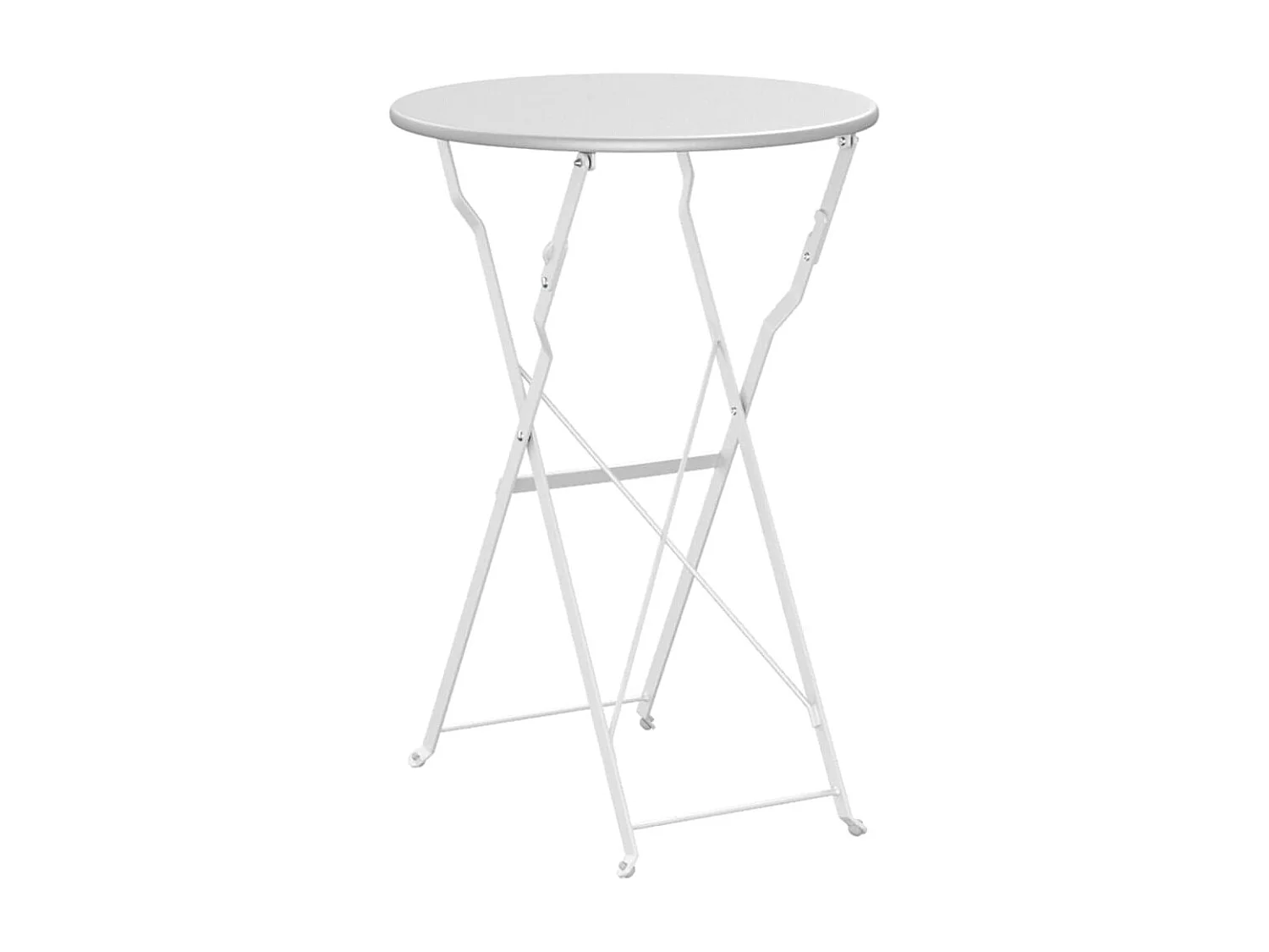 Table bistrot Blanc Ø50x71 cm Acier revêtu de poudre