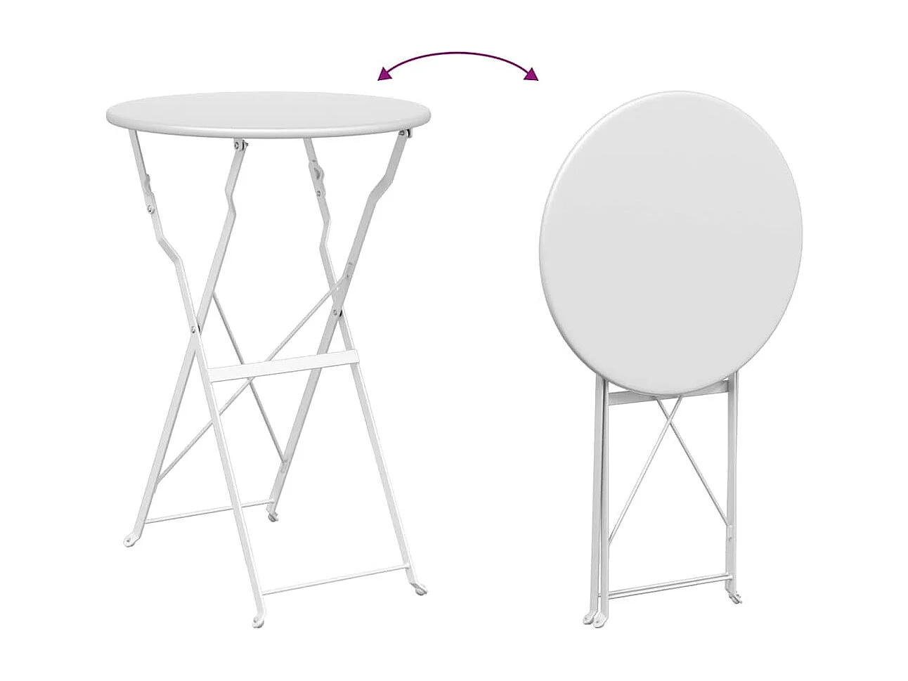 Table bistrot Blanc Ø50x71 cm Acier revêtu de poudre