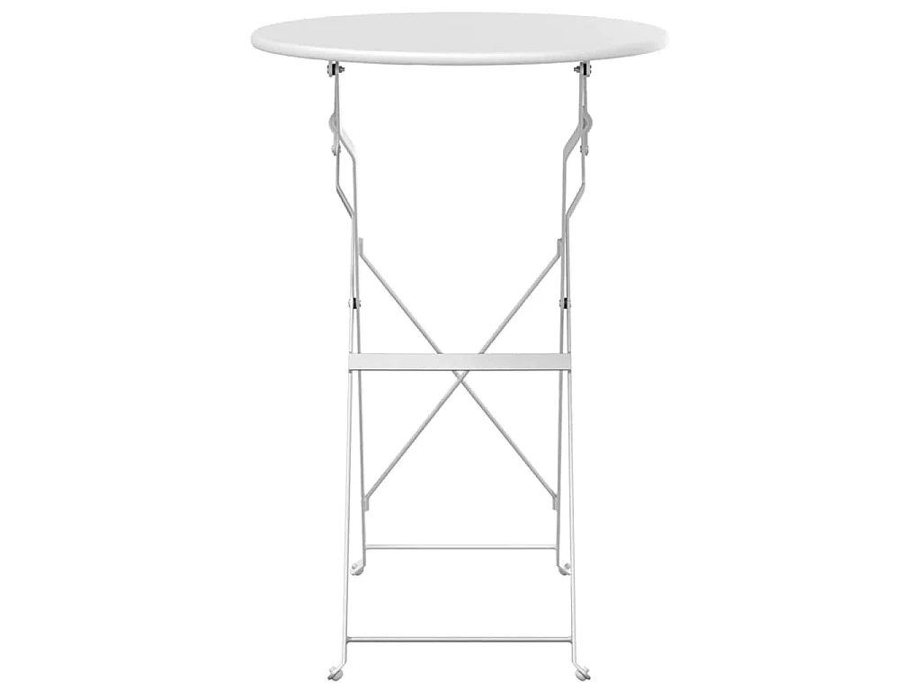 Tavolo da bistrot bianco Ø50x71 cm Acciaio verniciato a polvere