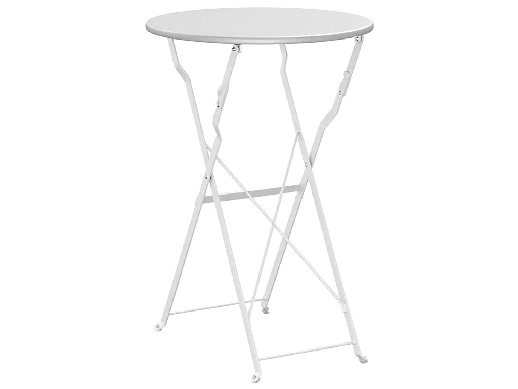 Tavolo da bistrot bianco Ø50x71 cm Acciaio verniciato a polvere