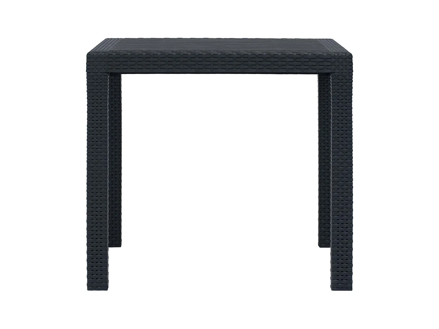 Anthrazit Gartentisch 79x79x72cm Kunststoff Rattan Optik