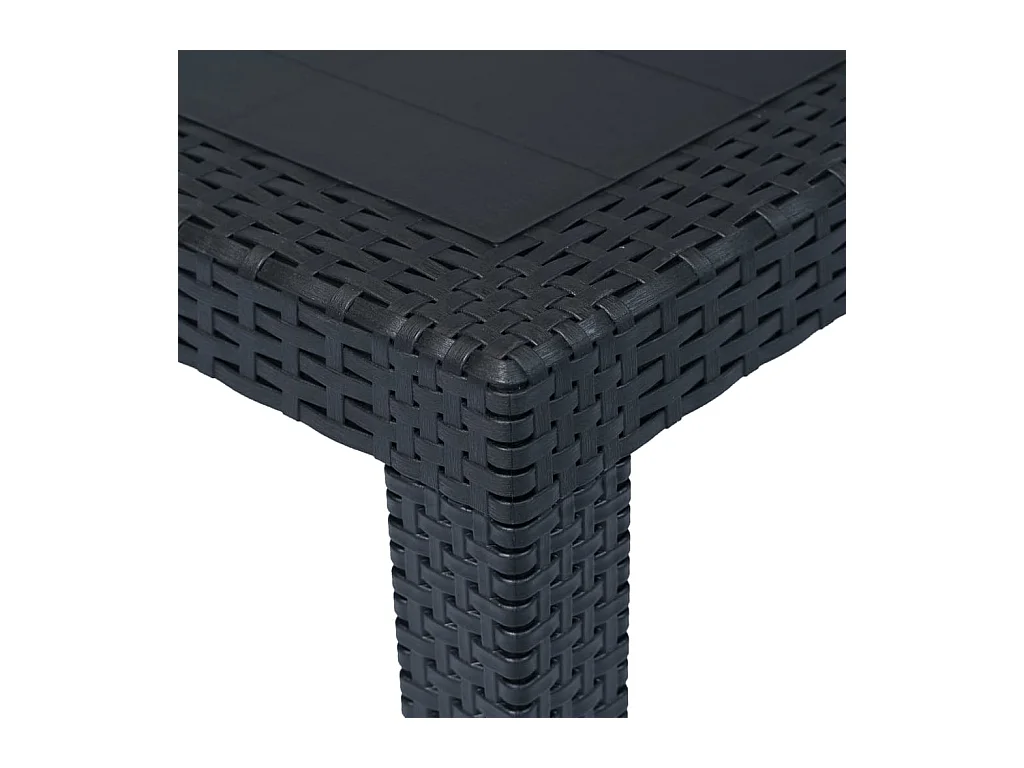 Anthrazit Gartentisch 79x79x72cm Kunststoff Rattan Optik
