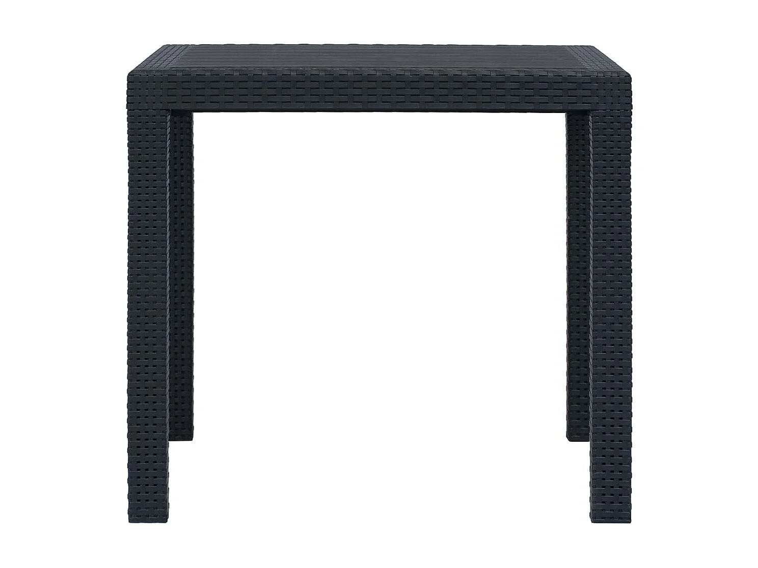 Tavolo da giardino antracite 79x79x72cm effetto rattan in plastica