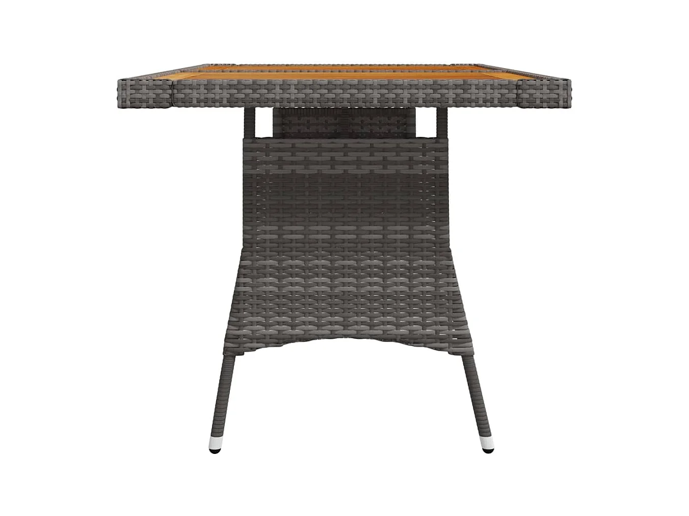 Grijze tuintafel 130x70x72 cm Gevlochten hars en acacia
