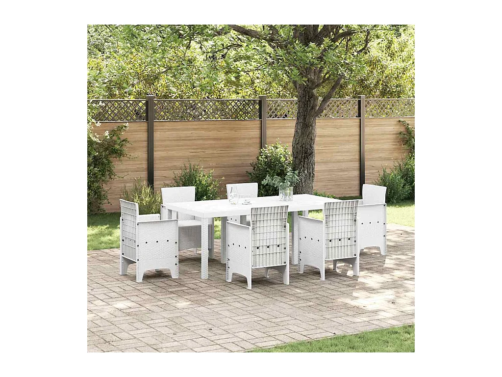 Table de Jardin Blanc 200 x 100 x 73 cm polyrotin