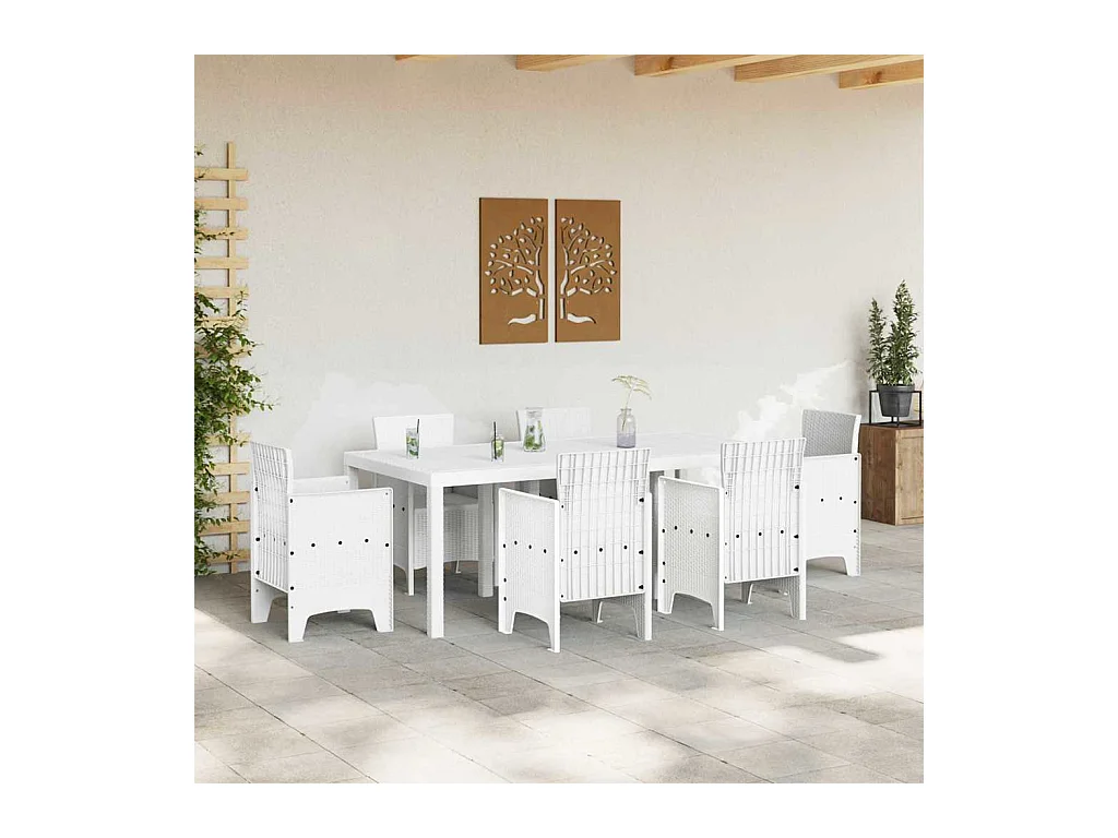 Table de Jardin Blanc 200 x 100 x 73 cm polyrotin