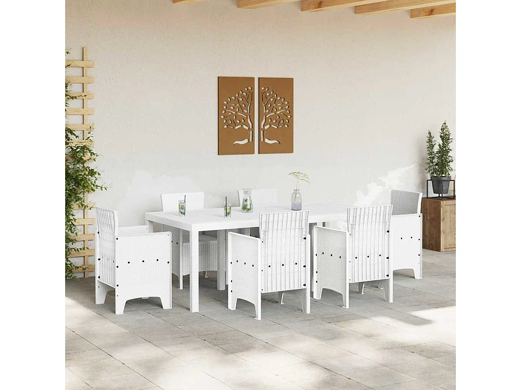Table de Jardin Blanc 200 x 100 x 73 cm polyrotin