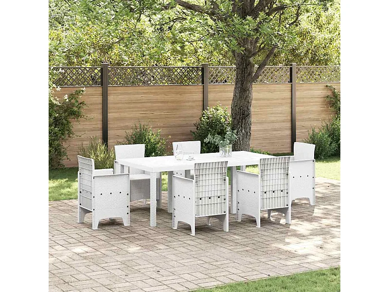 Witte tuintafel 200 x 100 x 73 cm polyrotan