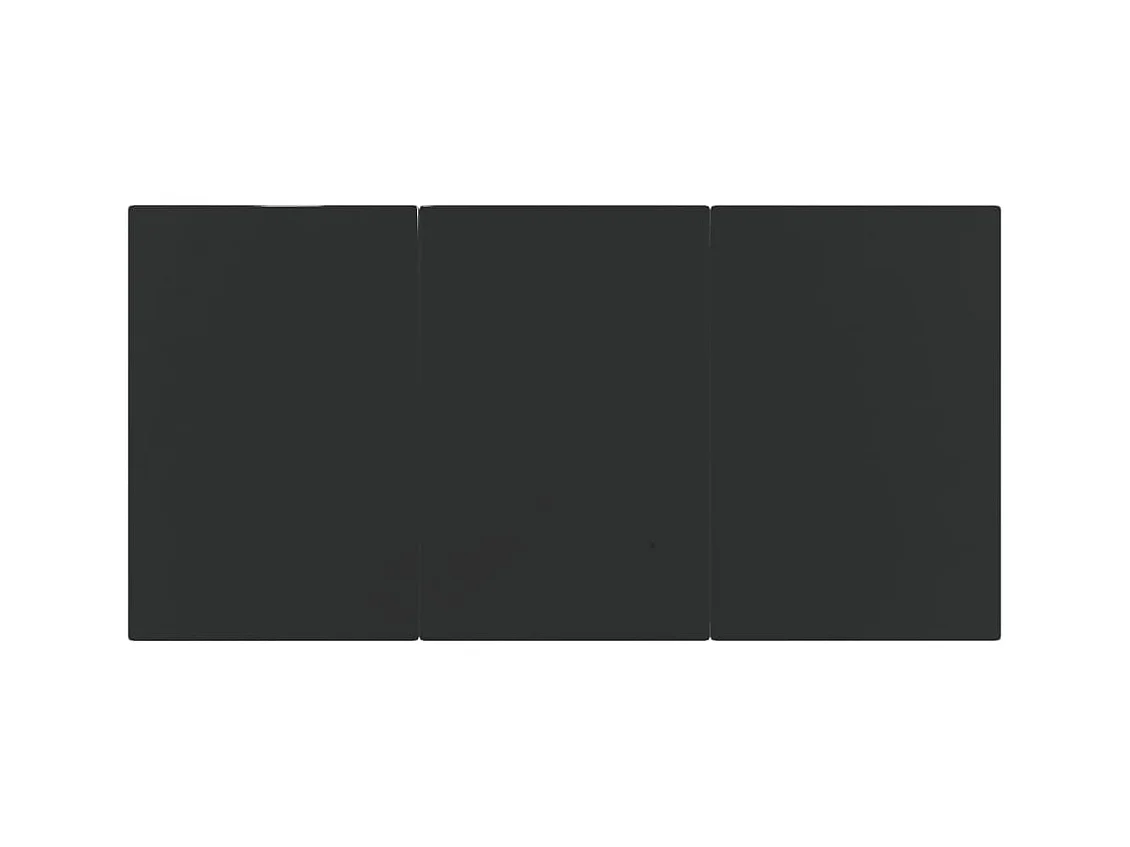 Table à dîner de jardin Noir 200x100x74cm Acier et verre trempé