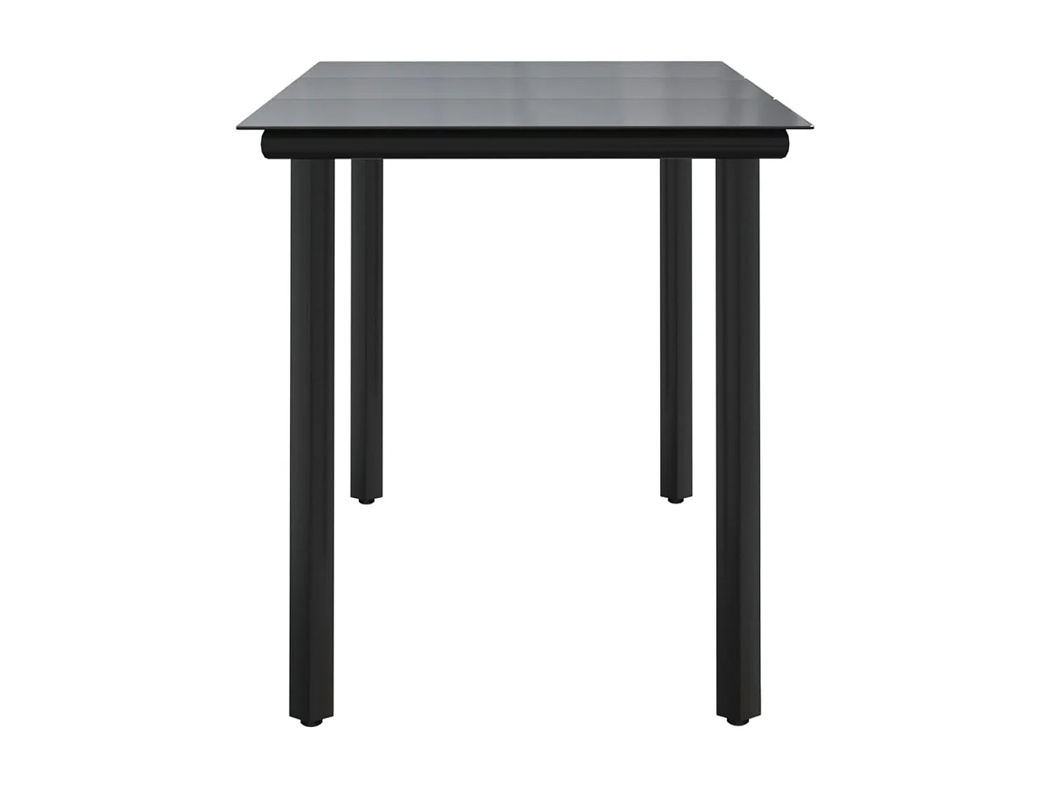 Table à dîner de jardin Noir 200x100x74cm Acier et verre trempé