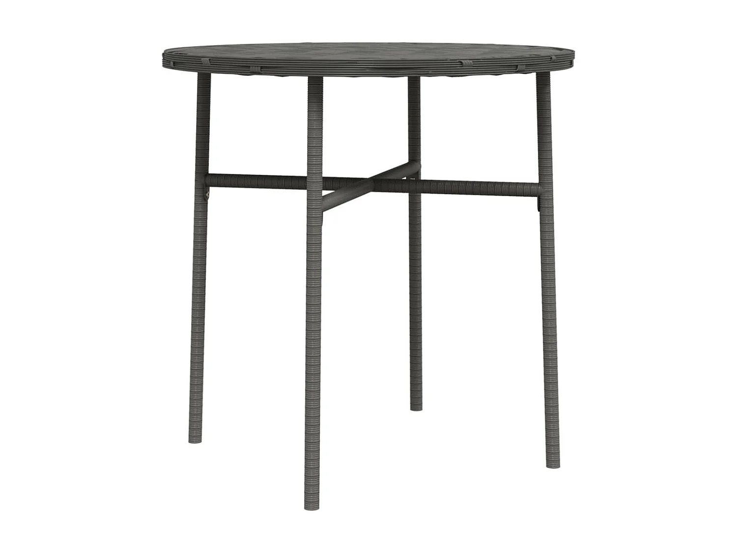 Tavolino da tè grigio 45 cm in resina intrecciata