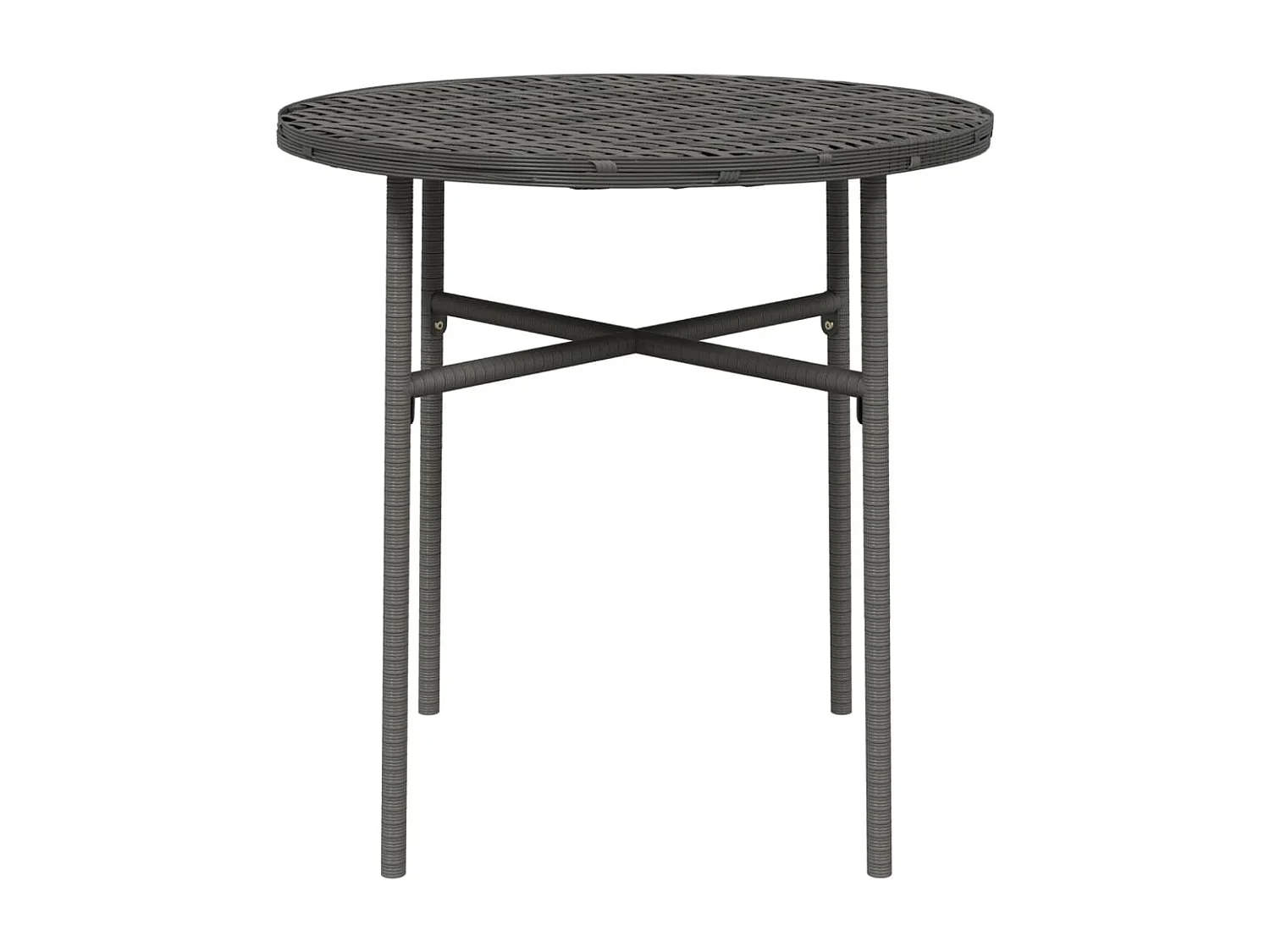 Tavolino da tè grigio 45 cm in resina intrecciata