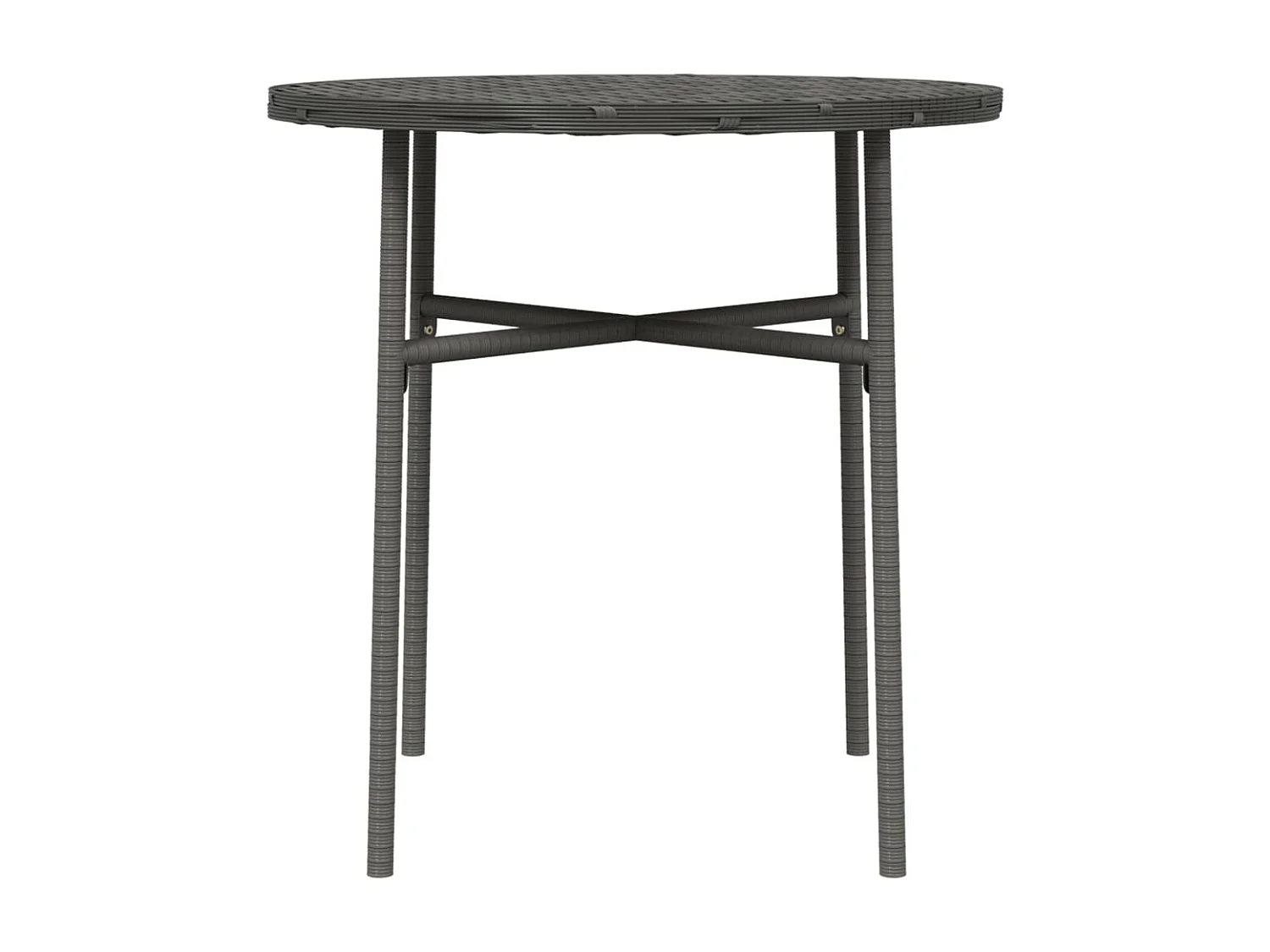 Tavolino da tè grigio 45 cm in resina intrecciata