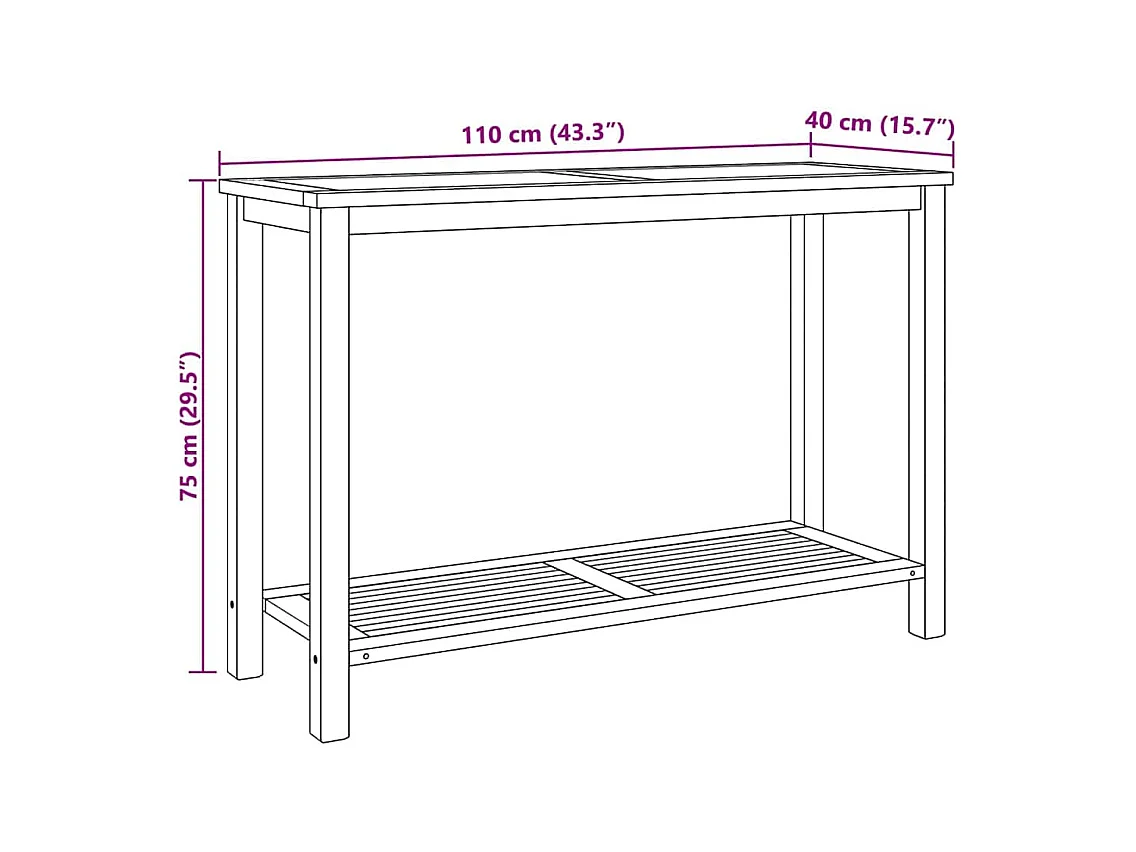 Table basse Marron 110 x 40 x 45 cm Bois de teck solide