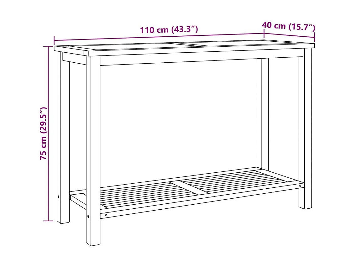 Table basse Marron 110 x 40 x 45 cm Bois de teck solide
