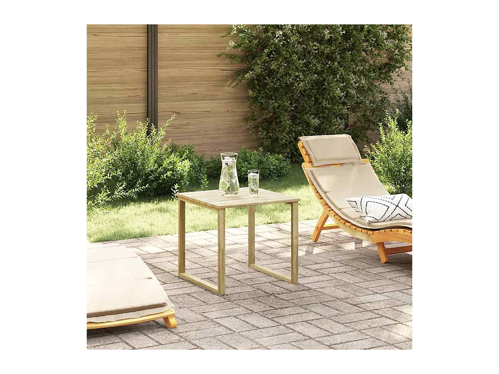 Bruine ligstoeltafel 50,5 x 50,5 x 46 cm geïmpregneerd grenen