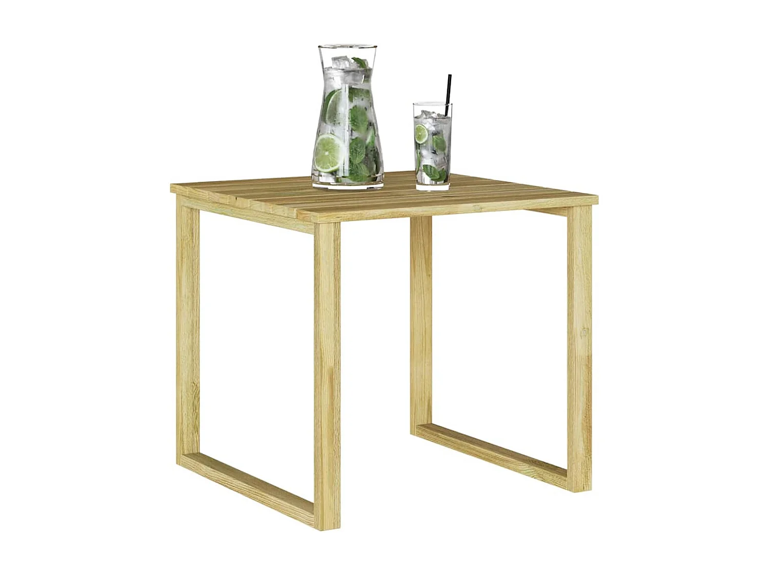 Bruine ligstoeltafel 50,5 x 50,5 x 46 cm geïmpregneerd grenen