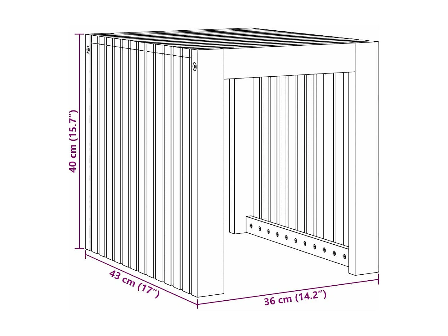Table d'appoint Marron 43 x 36 x 40 cm Teck massif