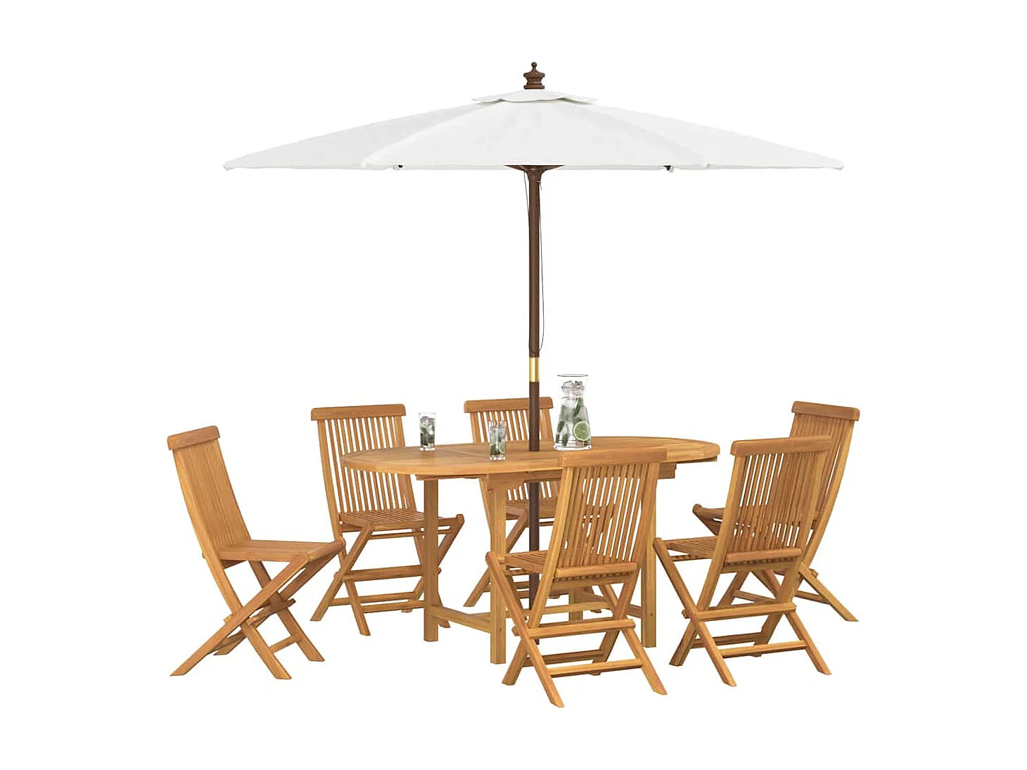 7-delige tuinset bruin