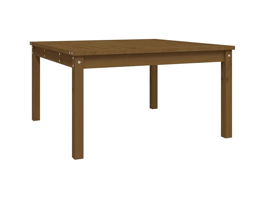 Mesa de jardín marrón miel 82,5x82,5x45 cm madera maciza de pino