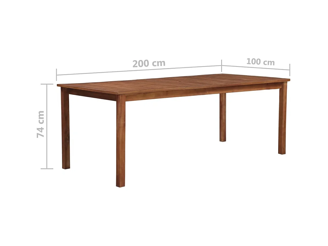 Tuintafel 200x100x74 cm Massief acaciahout