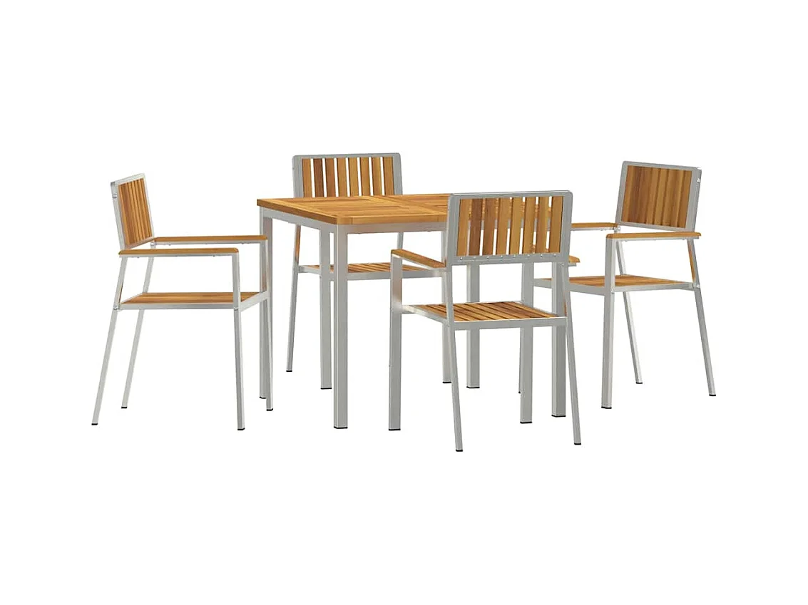 Juego de comedor de jardín de 5 piezas